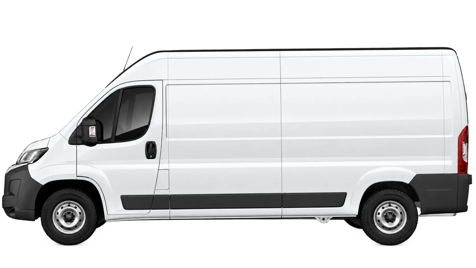 Movano — 100% elettrica — profilo laterale, Bianco Icy