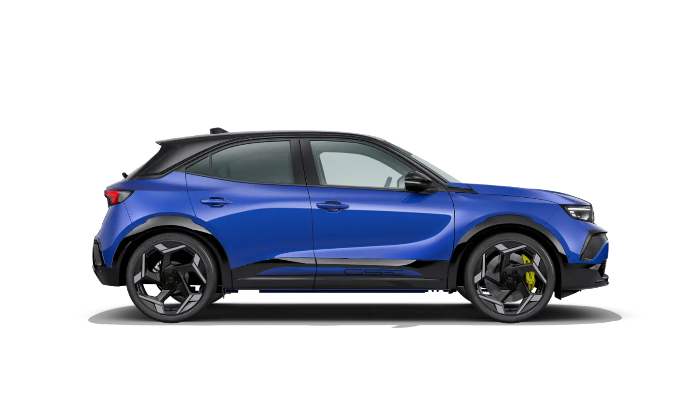 Mokka GSE — 100% elettrica — profilo laterale, Kolibri Blu (metalizzato)