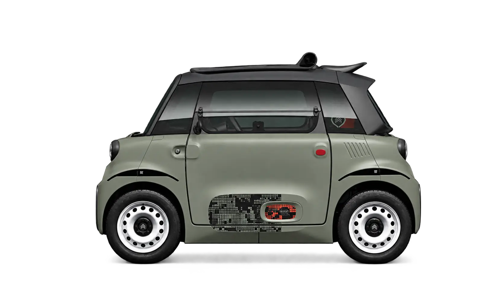 Ami — 100% elettrica — profilo laterale, Grigio-verde