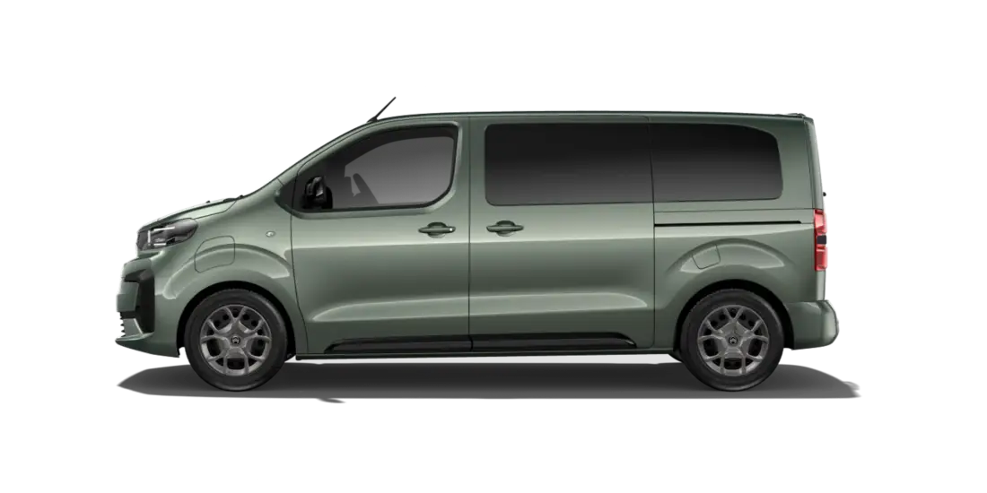 SpaceTourer — 100% elettrica — profilo laterale, KAPARI GREEN Metallizzato