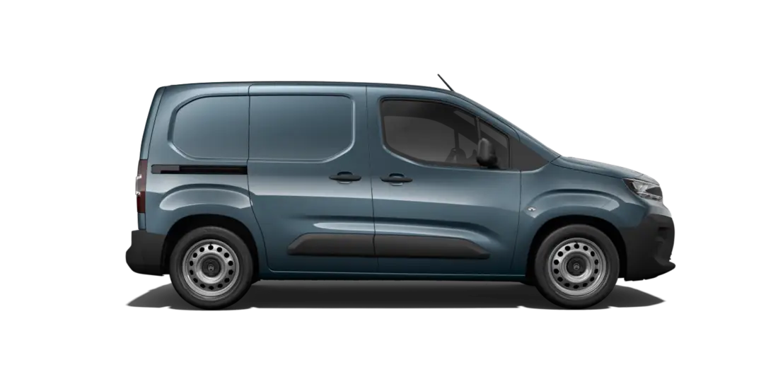 Berlingo Van — 100% elettrica — profilo laterale, Blu Kiama